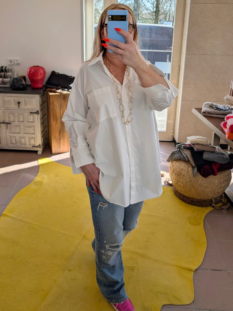 Bluse Drole de Copine Paris Weiß S/M 100% Baumwolle CHOICE