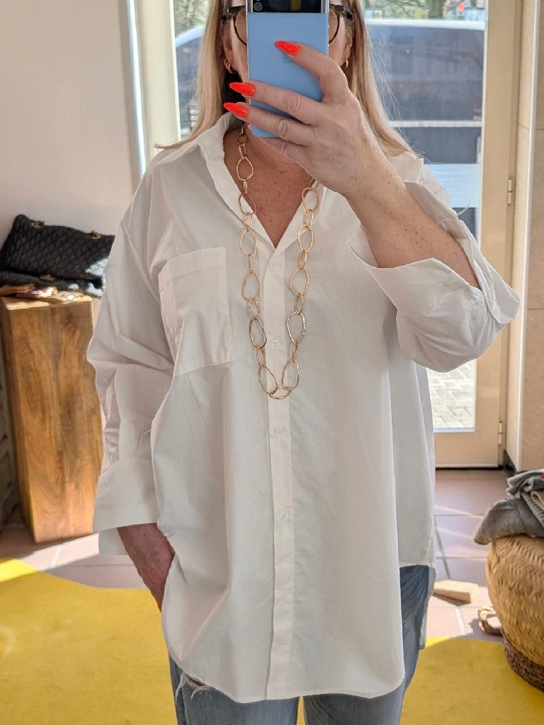 Bluse Drole de Copine Paris Weiß M/L 100% Baumwolle CHOICE