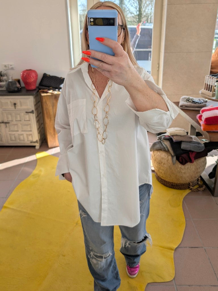 Bluse Drole de Copine Paris Weiß M/L 100% Baumwolle CHOICE