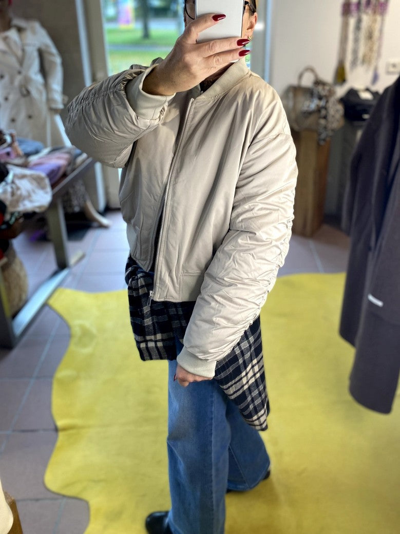 Bomberjacke Nylon Beige Hellgrau, One Size - von CHOICE CH769