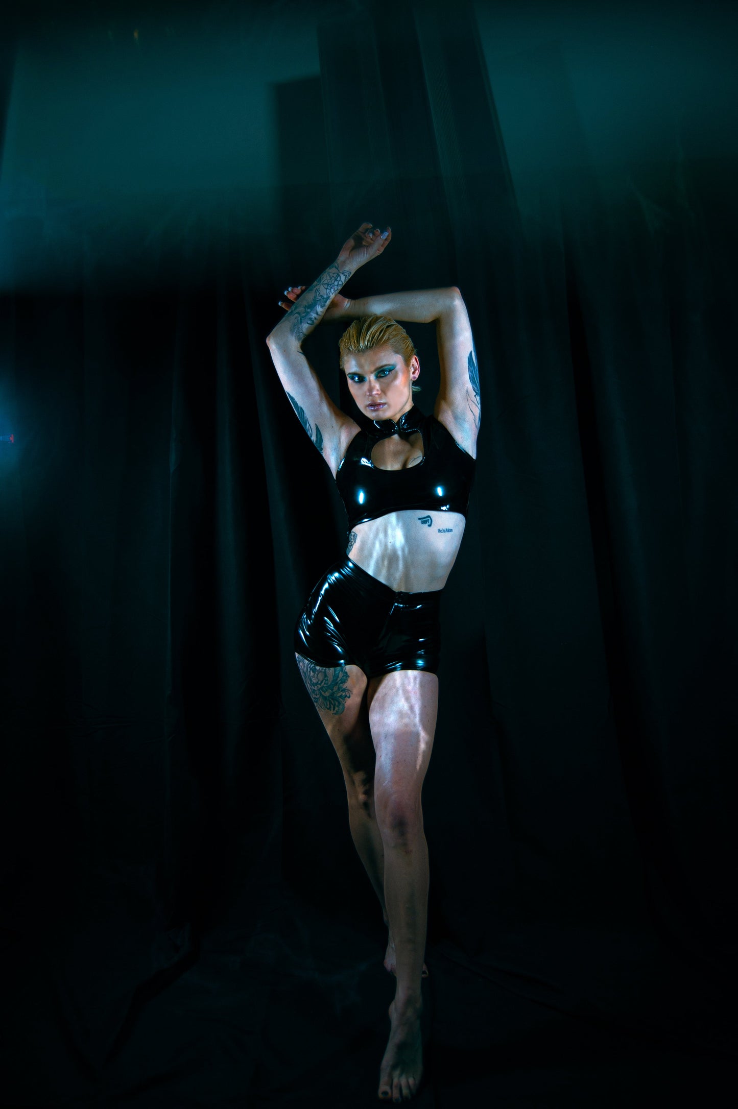 High Waist PVC Short