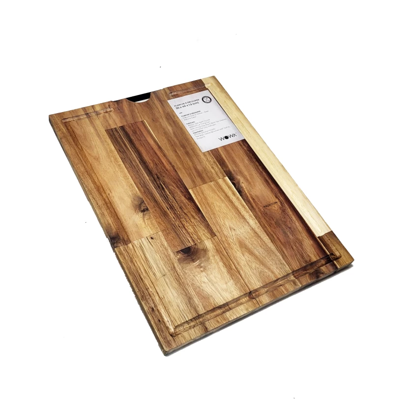 Premium Schneidebrett aus Akazienholz » Küchenbrett 30 x 40 x 1,5 cm » Grill Holzbrett mit Saftrille » Servierbrett & Tranchierbrett