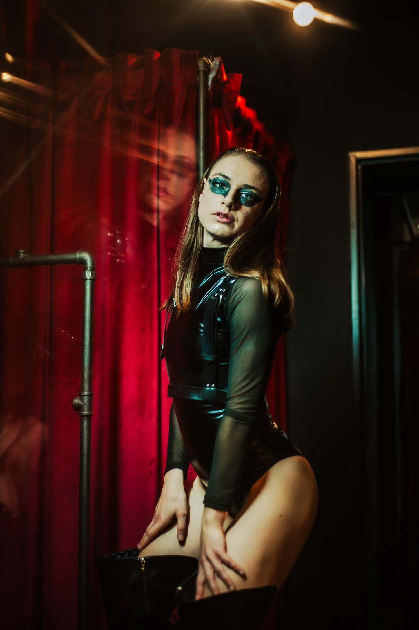 Black Mesh Long Sleeve Bodysuit