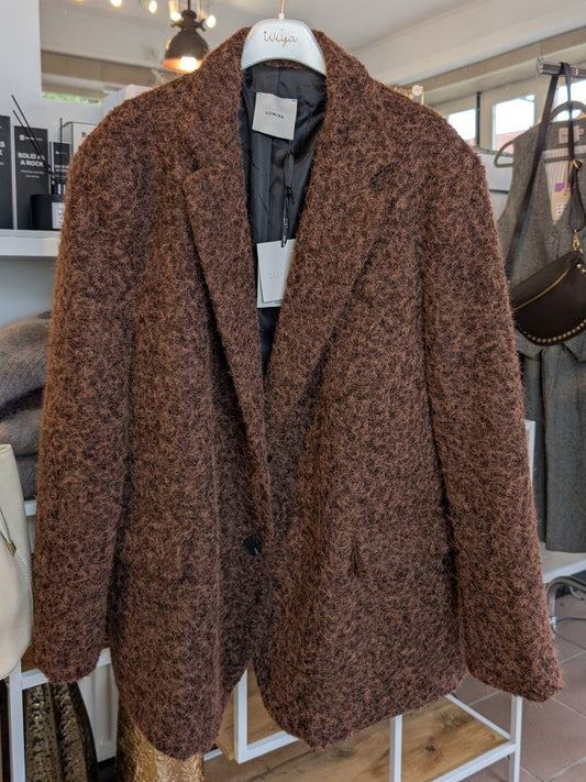 Damen Woll Blazer Braun / Rostbraun von LUMINA, One Size