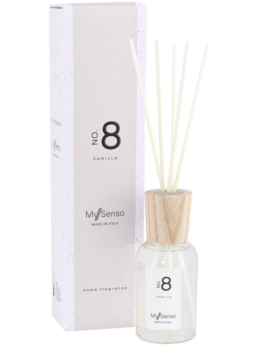 Diffuser Premium 100ml No. 8 Vanilla von MY SENSO, Raumduft, inkl. 5 Faserstäbchen, Duftstäbchen