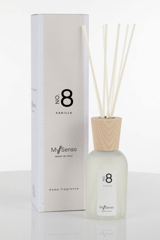 Diffuser Premium 240ml No. 8 Vanilla von MY SENSO, Raumduft, inkl. 8 Faserstäbchen, Duftstäbchen