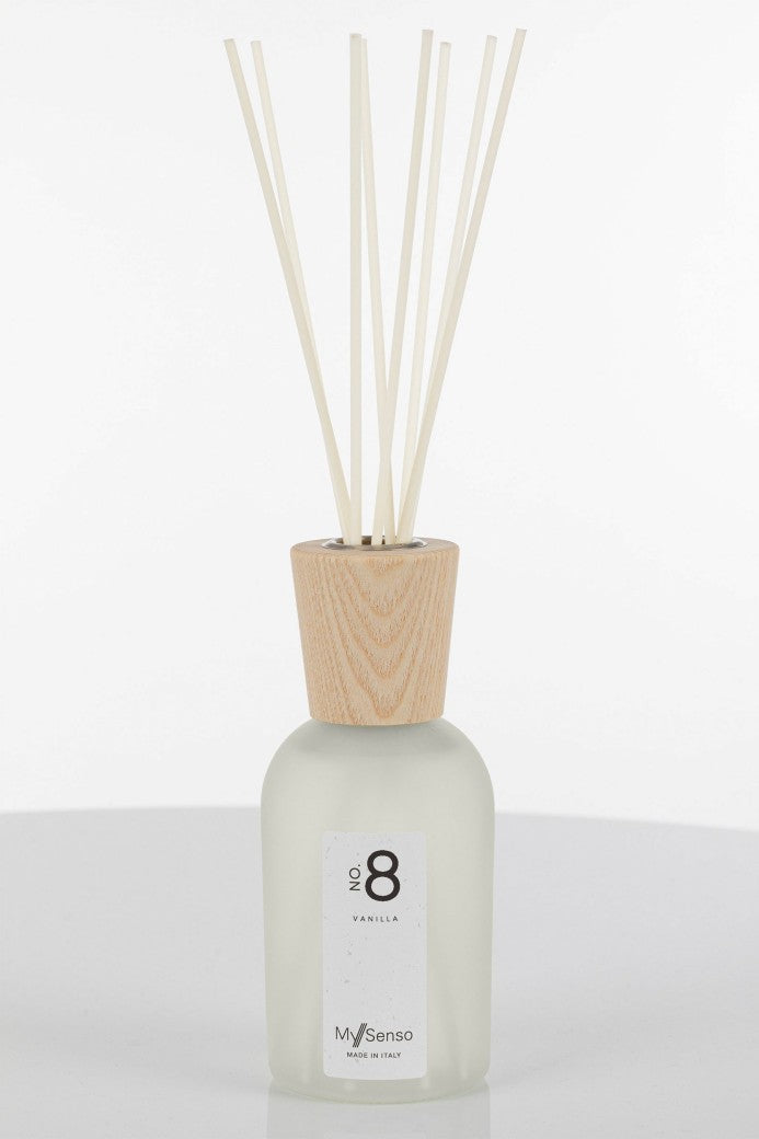 Diffuser Premium 240ml No. 8 Vanilla von MY SENSO, Raumduft, inkl. 8 Faserstäbchen, Duftstäbchen