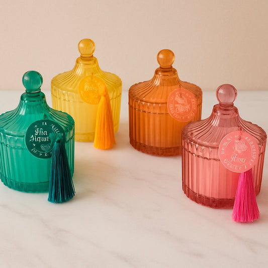 Duftkerze im edlen Glas, mit Deckel