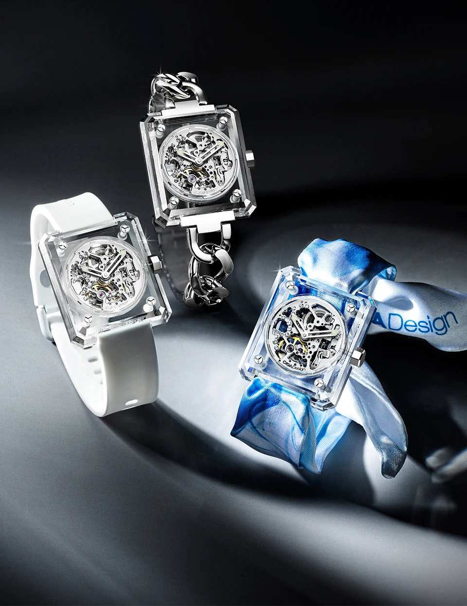 CIGA Design crystal love series elegant skeleton automatic watch for ladies