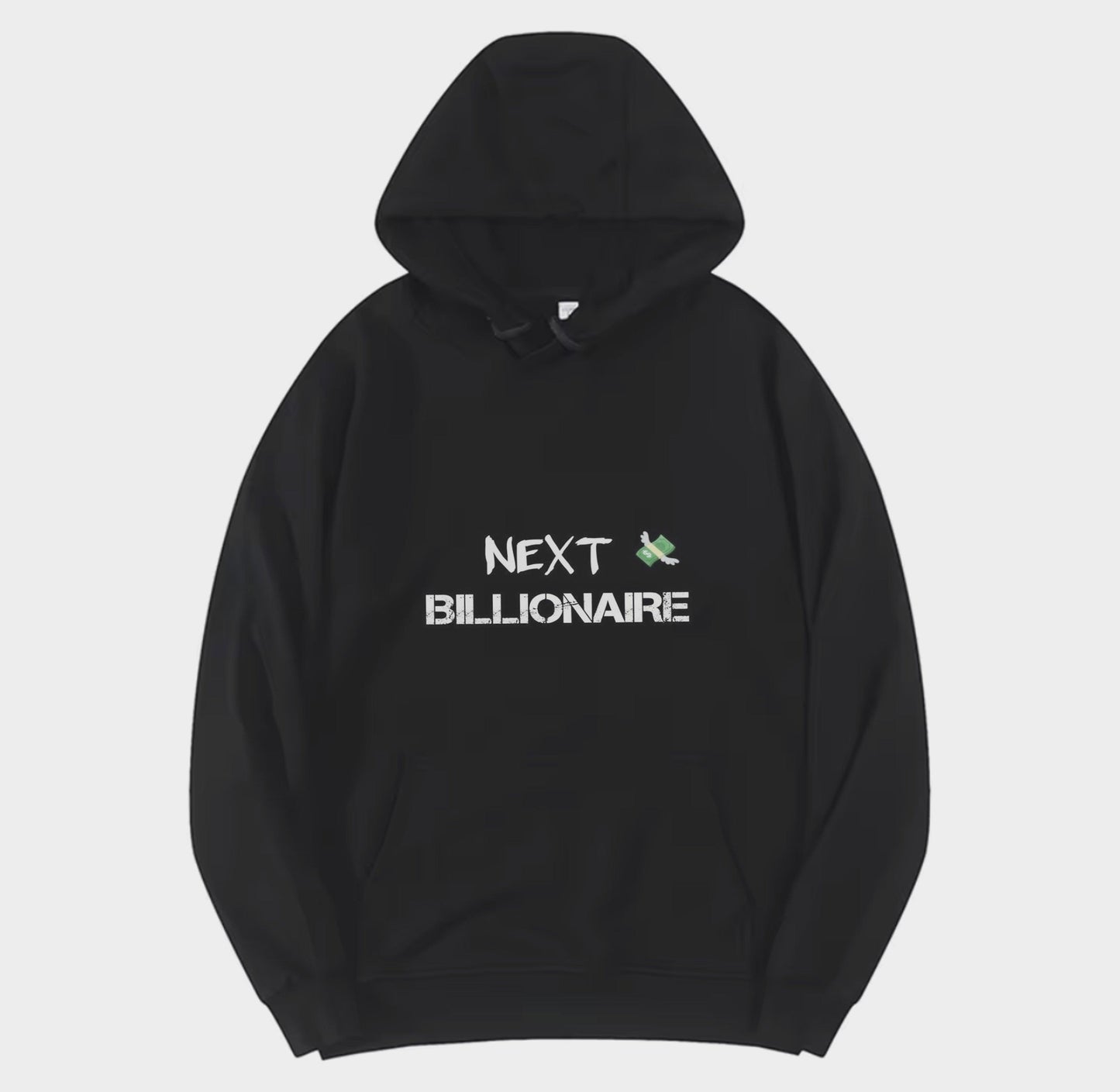 Motivational Line,NEXT BILLIONAIRE,New fashionable round neck hoodie