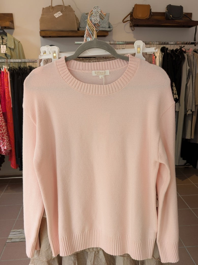 Feinstrick Pullover in Rosa aus Viskose, One Size - von EFFENY EF24JL5039