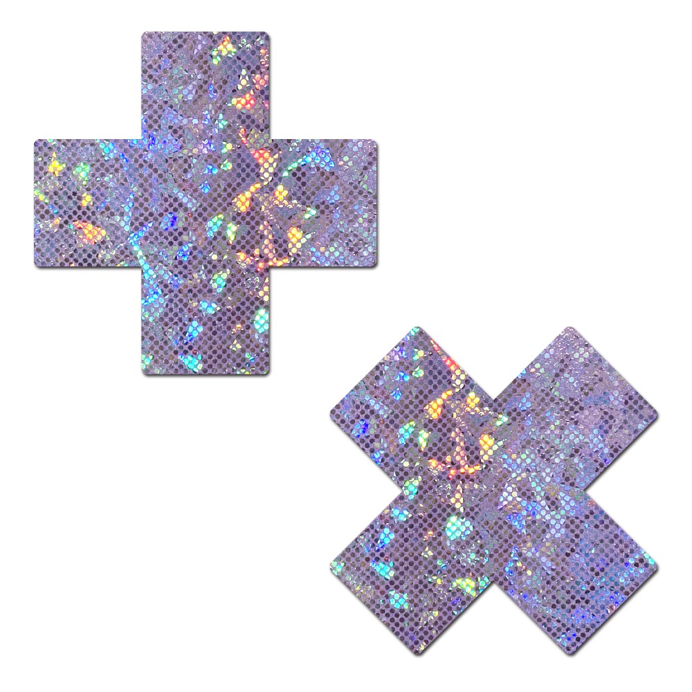 Glitter Cross Nipple Pasties - Plus X