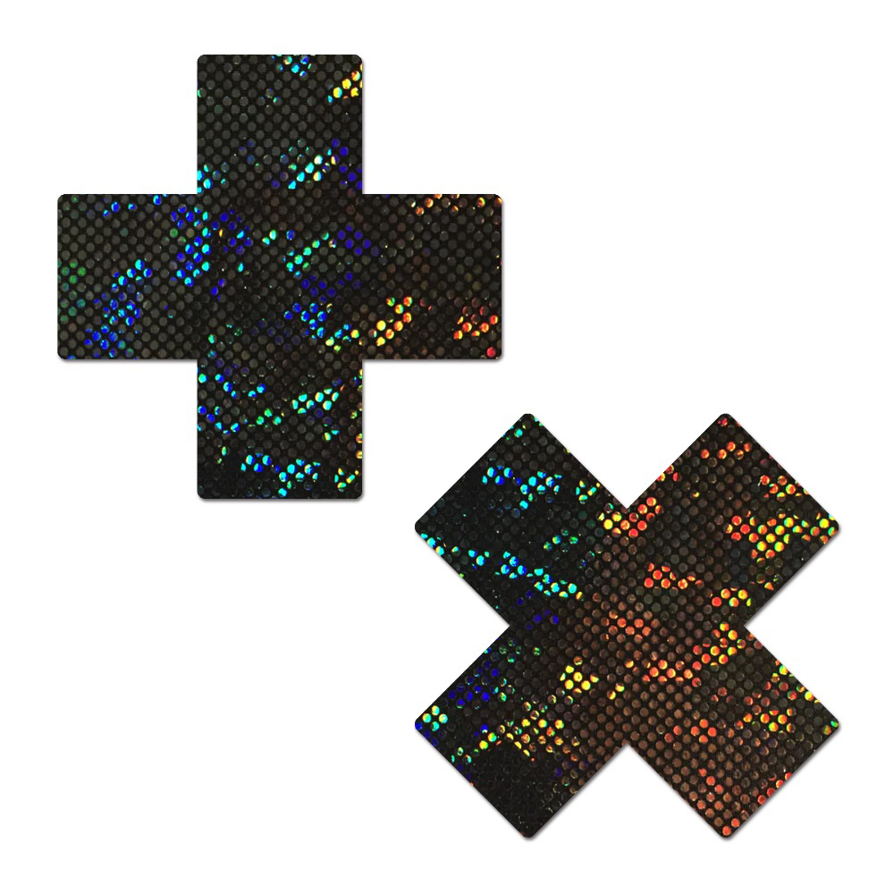 Glitter Cross Nipple Pasties - Plus X