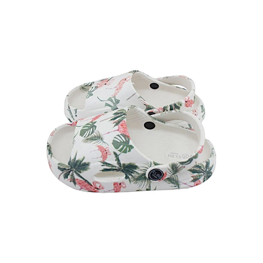 Kinder Badelatschen mit Blumenmuster » günstige Kinderschuhe "Clou Shoes" » Badeschlappen, Schuhe & Slipper » offene Sandalen mit Riemen und Cut-Outs