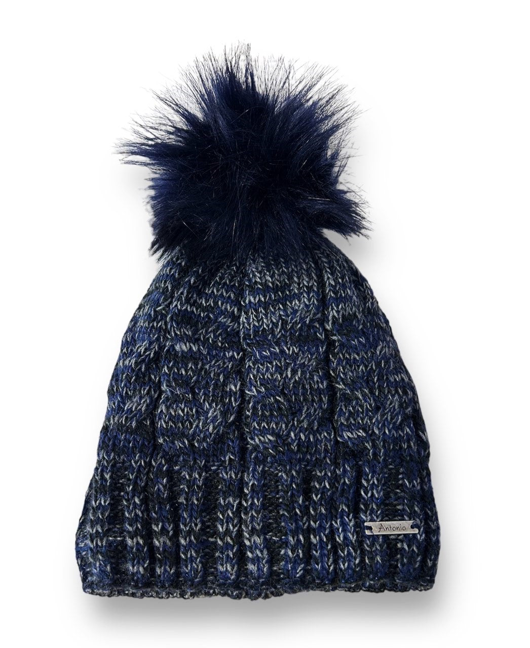 Günstige Strickmütze mit Glitzer » warme Wintermütze mit Fleece Innenfutter » Bommelmütze mit feinen Glitzerfäden