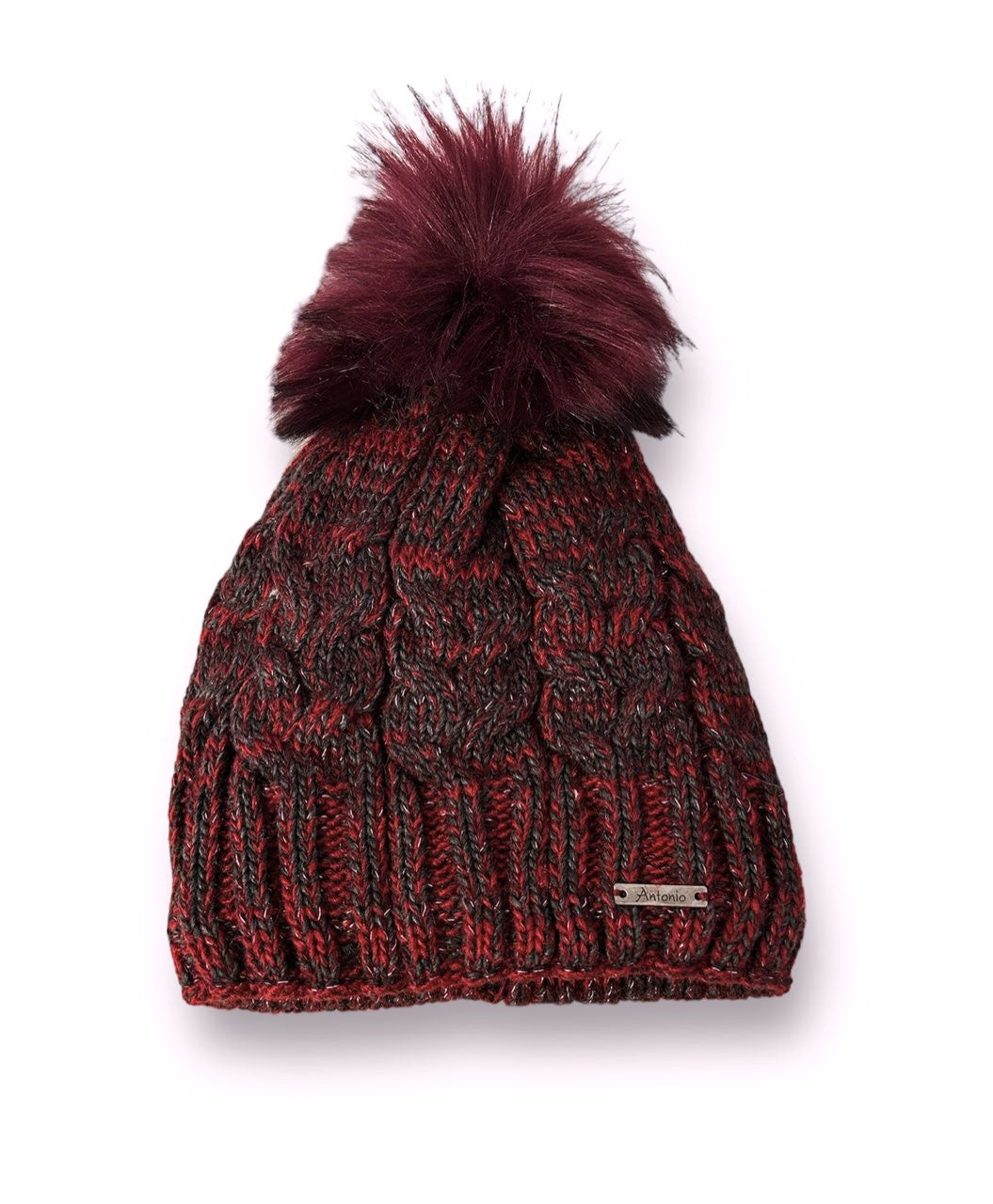 Günstige Strickmütze mit Glitzer » warme Wintermütze mit Fleece Innenfutter » Bommelmütze mit feinen Glitzerfäden