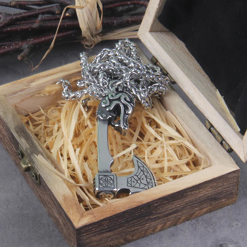 Never fade wolf and raven slavic wild amulet talisman viking necklace jewelry