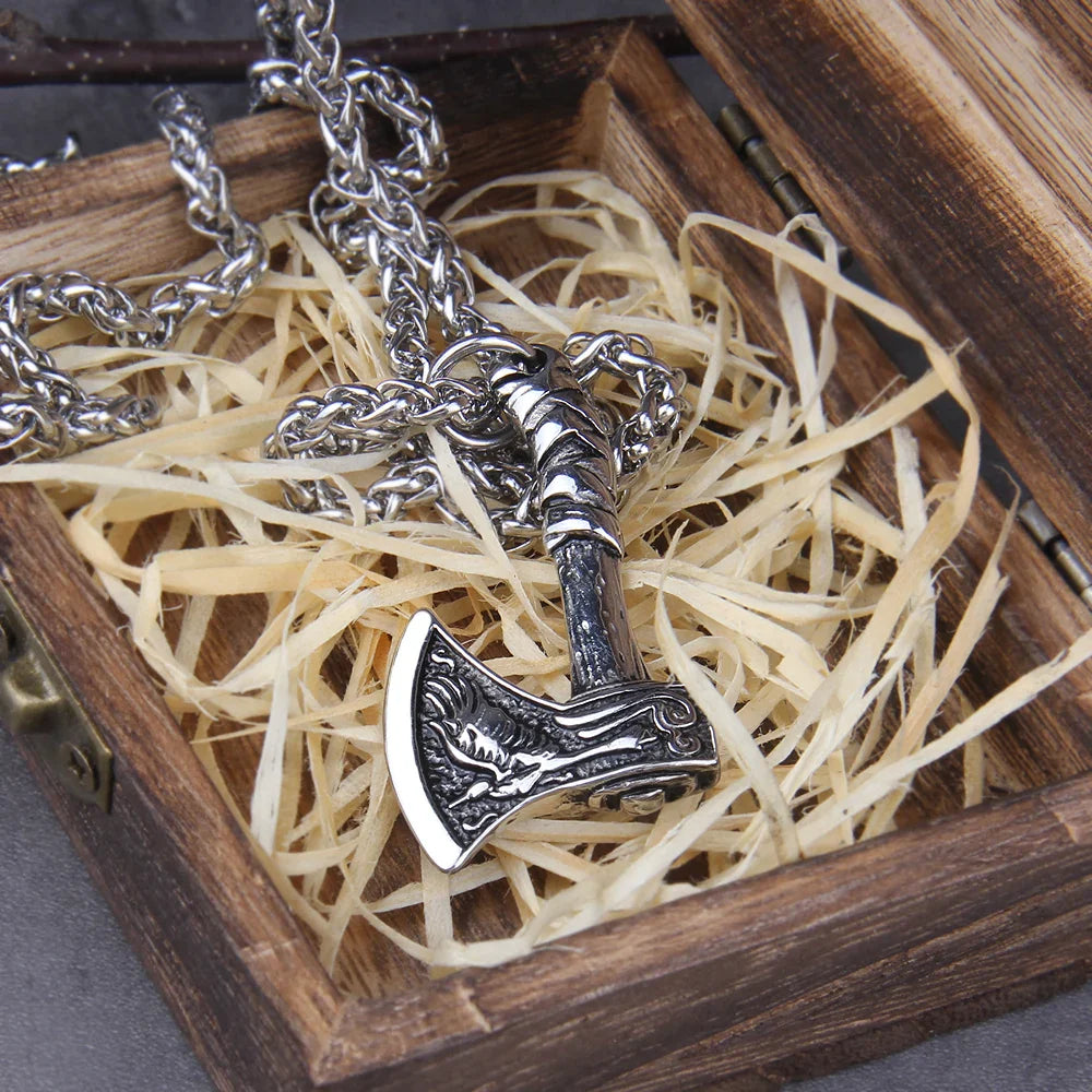 Never fade wolf and raven slavic wild amulet talisman viking necklace jewelry