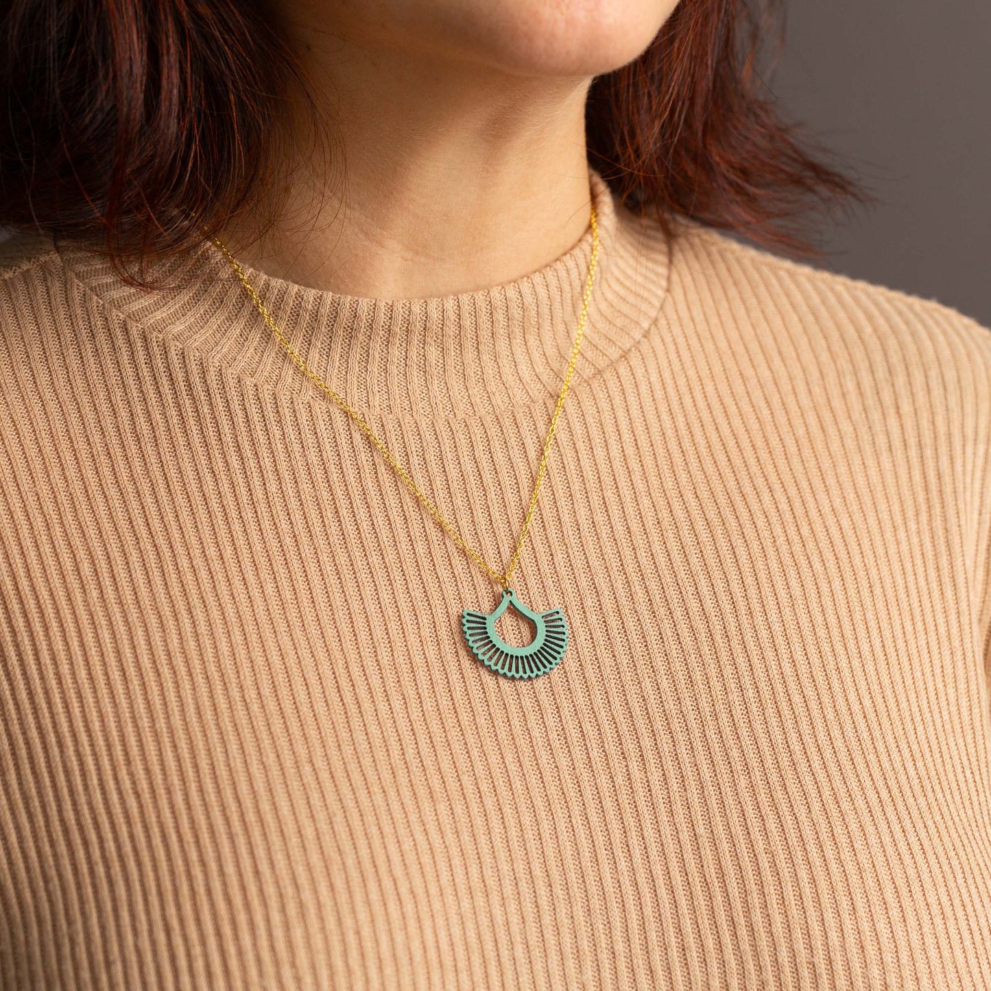 Halskette mit Holzanhänger - 'Boho'