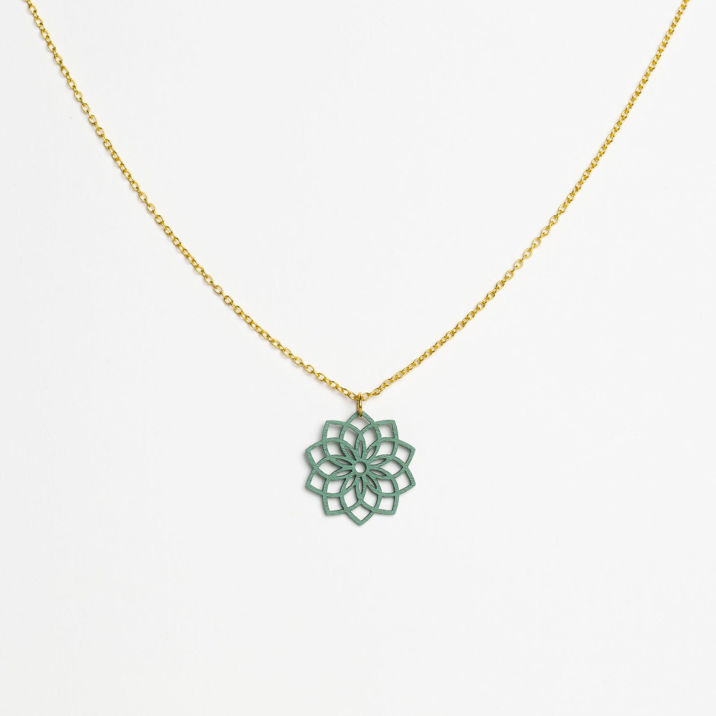 Halskette mit Holzanhänger - 'Mandala'