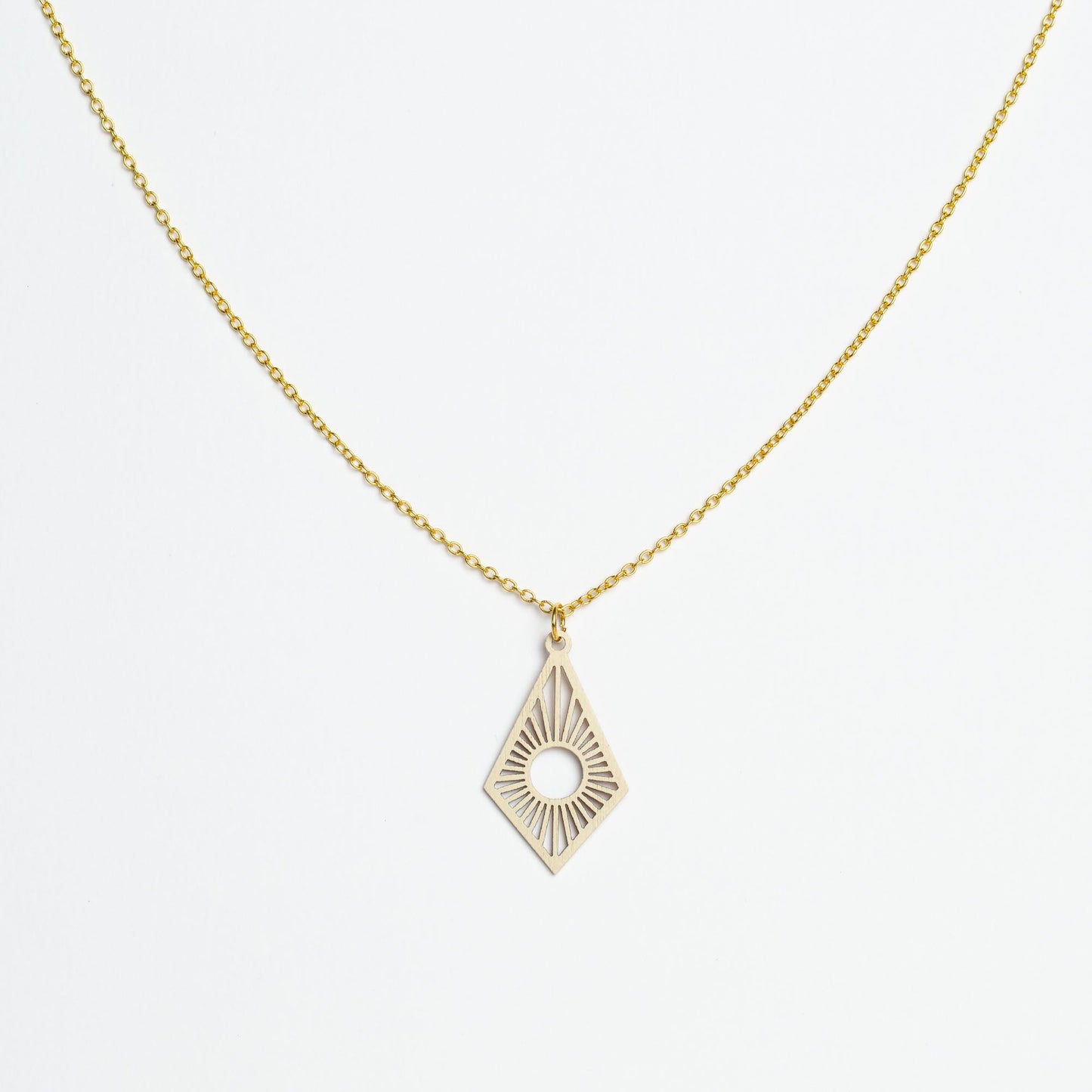 Halskette mit Holzanhänger - 'Sunrise'