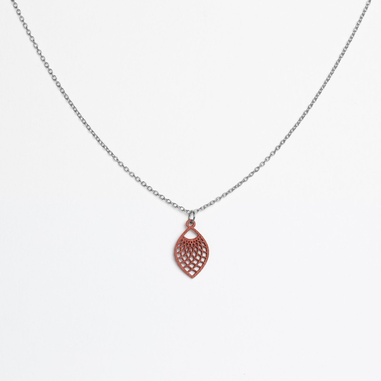 Halskette mit Holzanhänger - 'Leaf'