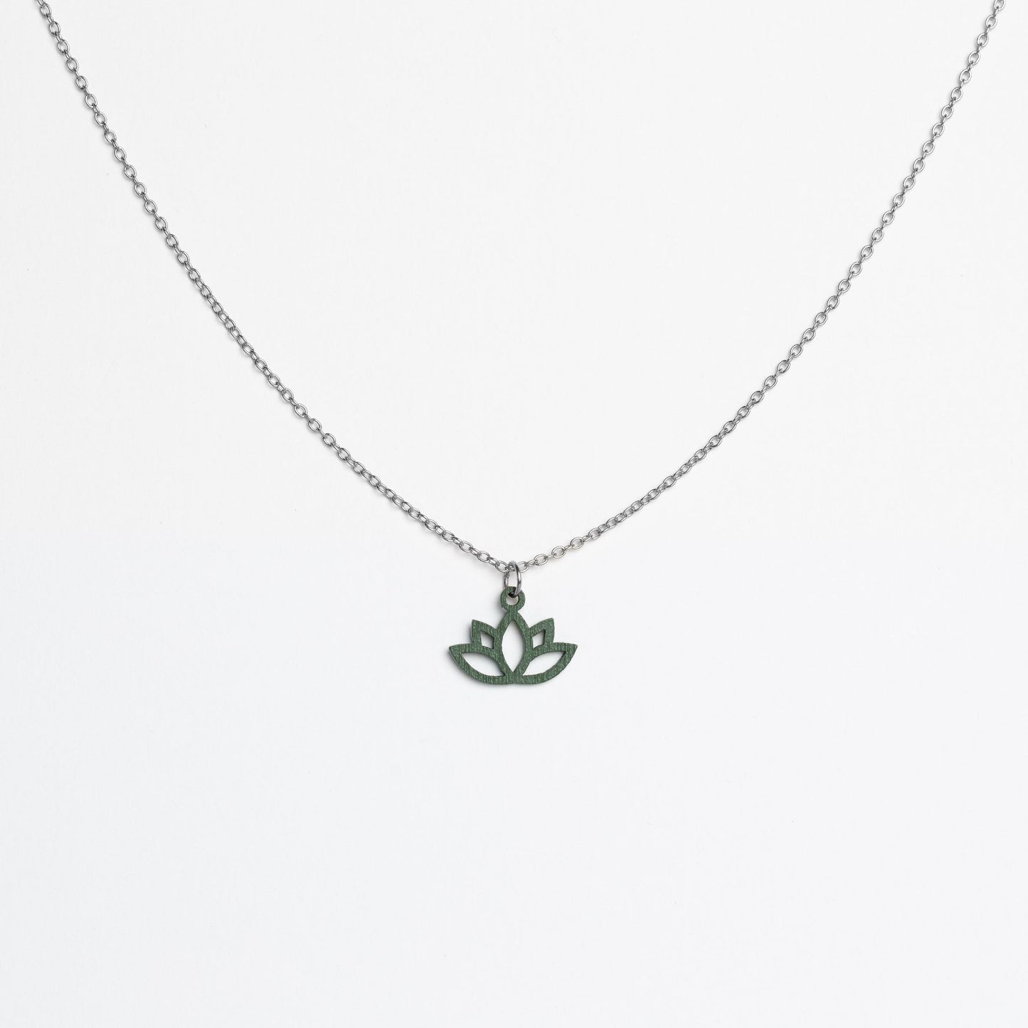 Halskette mit Holzanhänger - 'Lotus'