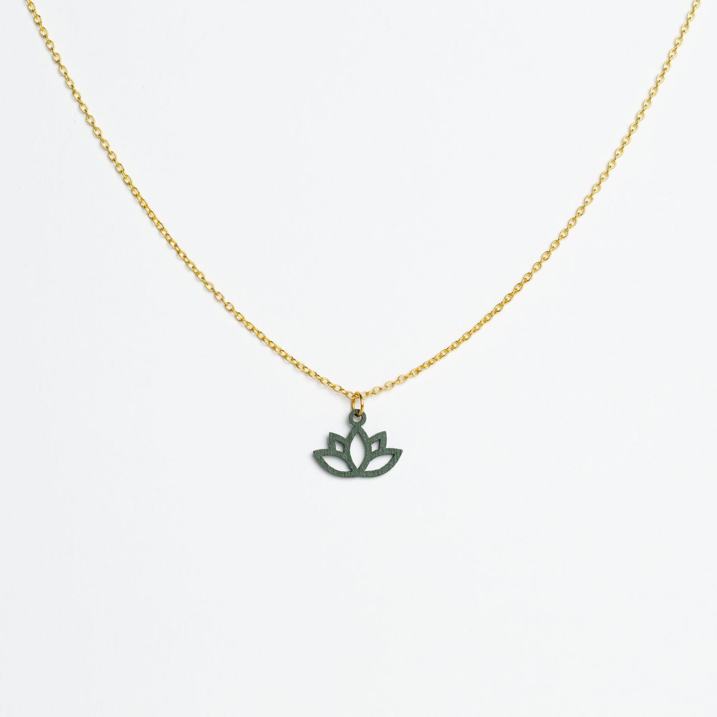 Halskette mit Holzanhänger - 'Lotus'