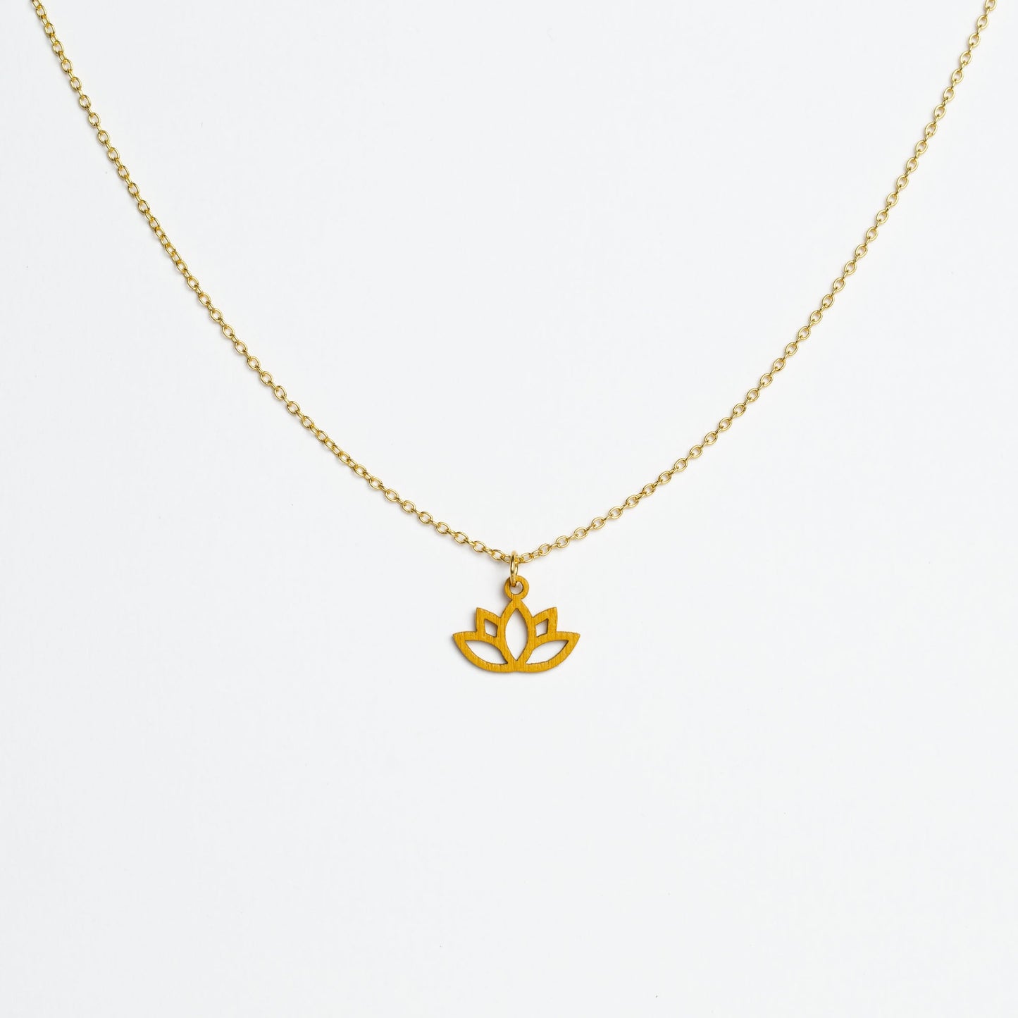 Halskette mit Holzanhänger - 'Lotus'