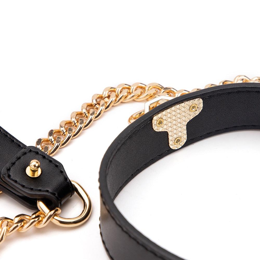 Faux Leather Collar and Leash