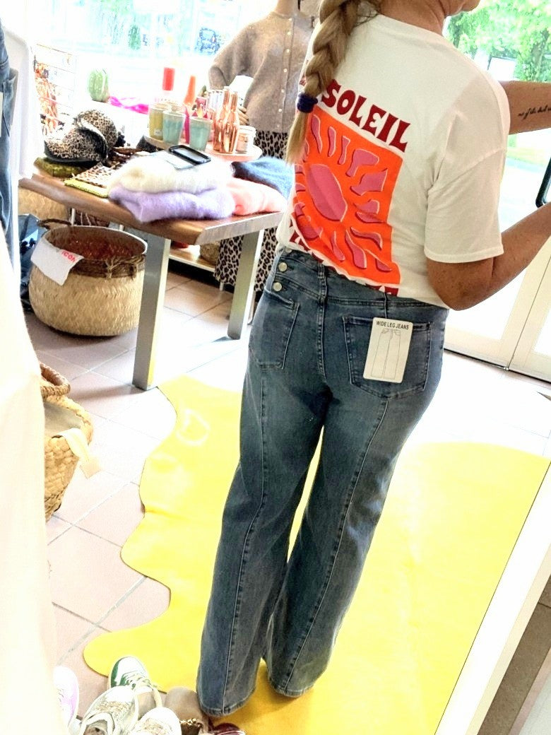 Hose Jeanshose HELLO MISS Blau in Wide Leg Form H823