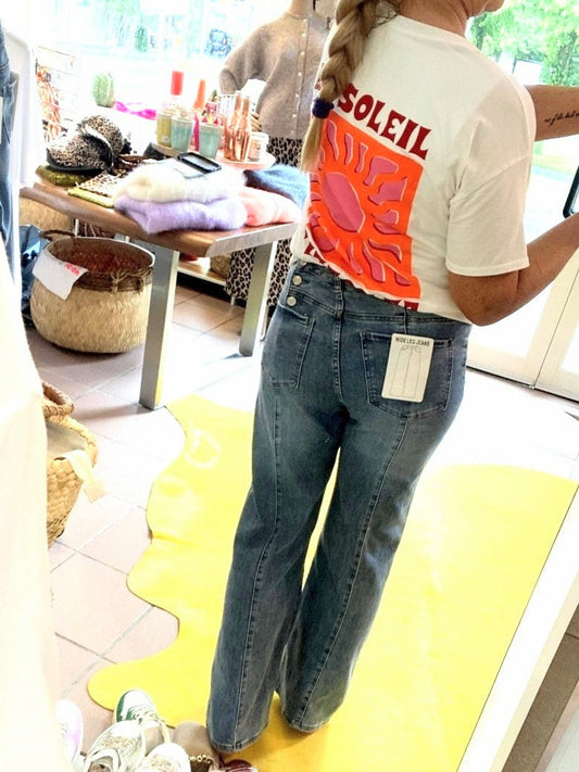 Hose Jeanshose HELLO MISS Blau in Wide Leg Form H823