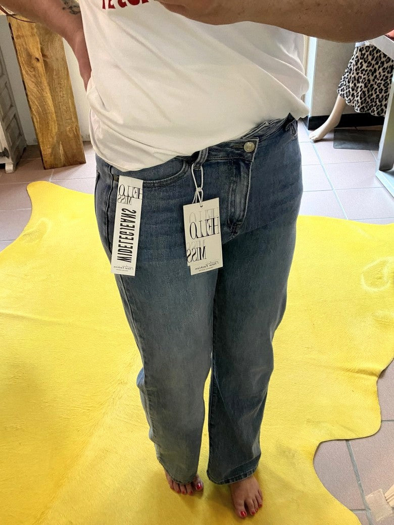 Hose Jeanshose HELLO MISS Blau in Wide Leg Form H823
