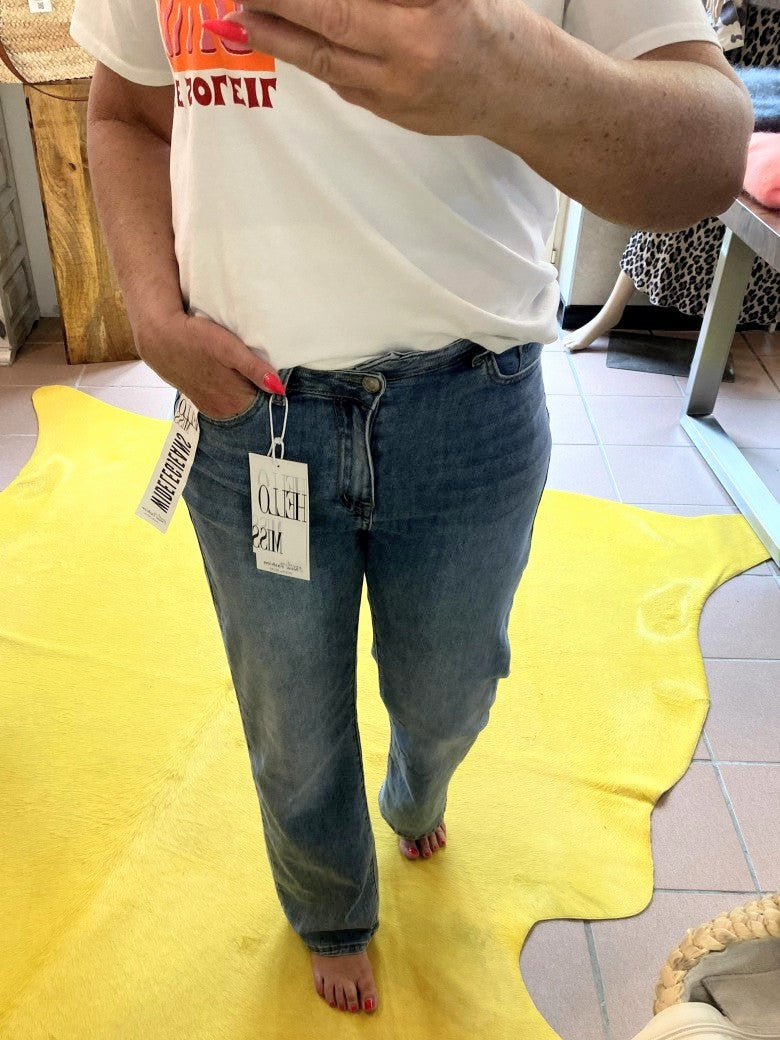 Hose Jeanshose HELLO MISS Blau in Wide Leg Form H823