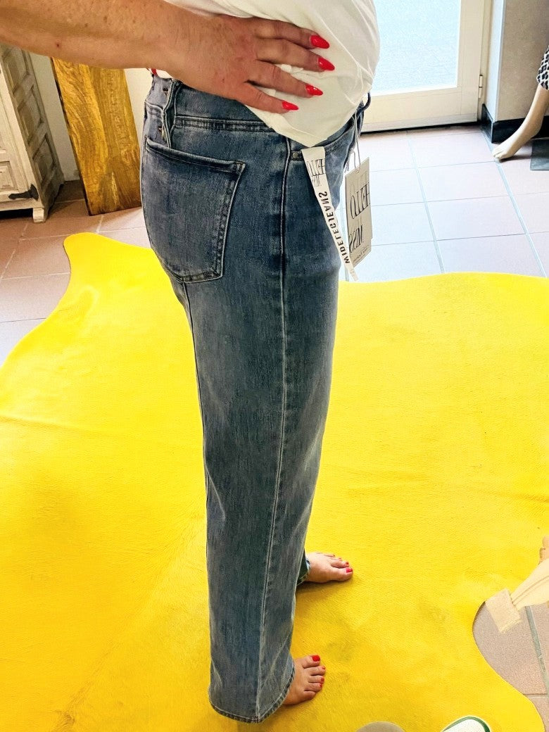 Hose Jeanshose HELLO MISS Blau in Wide Leg Form H823