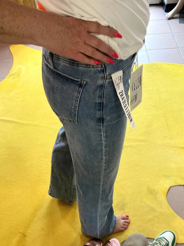 Hose Jeanshose HELLO MISS Blau in Wide Leg Form H823