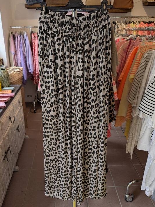 Hose Mousselin Leo Grau Braun Schwarz, One Size 21380