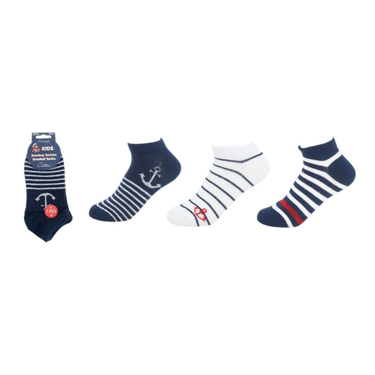 Kinder Sneaker 3er Pack » Socken Maritim Style » 3 Paar Kindersocken » Wollsocken