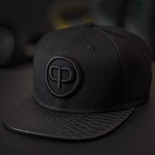 Leathersnap Cap - Black & Black