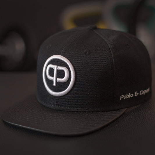 Leathersnap Cap - Black & White