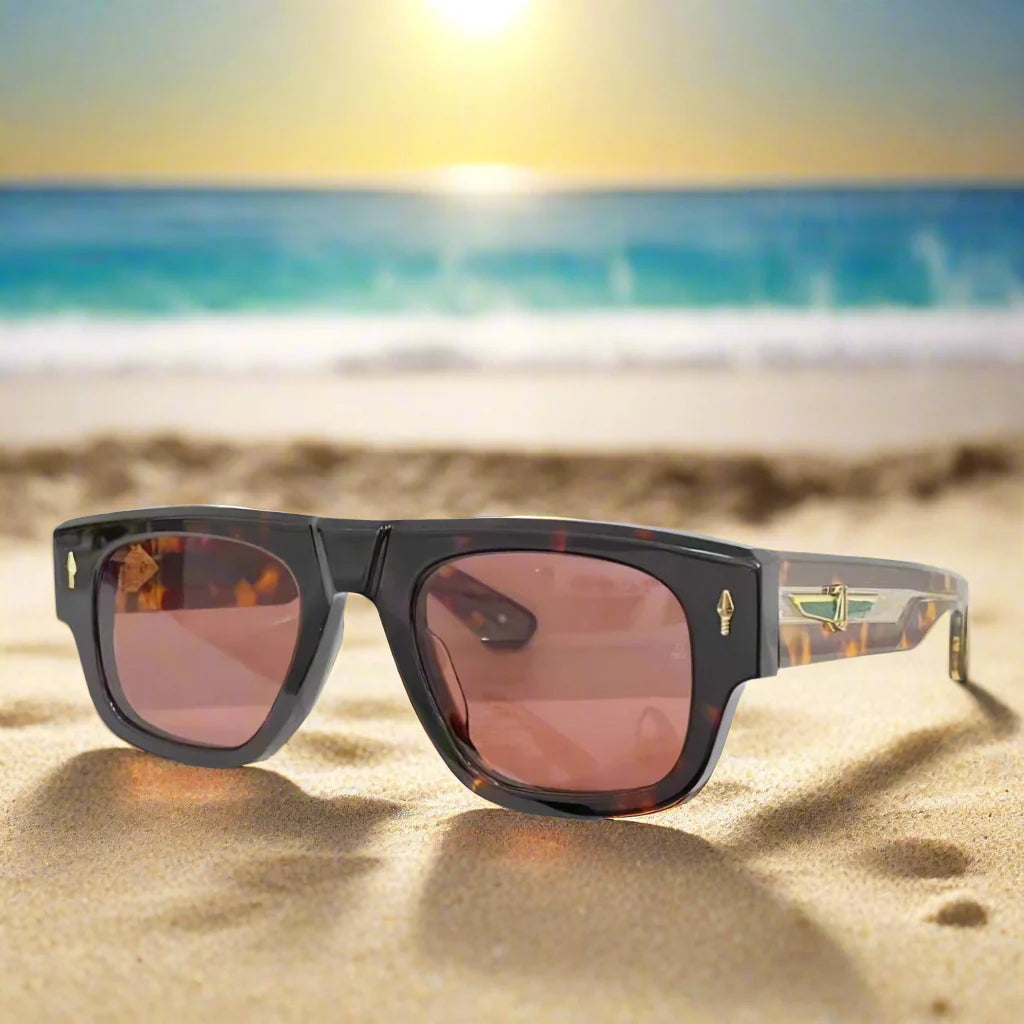 Jacques Marie Mage,THUNDERCLOUD thick solid acetate square Design sunglasses