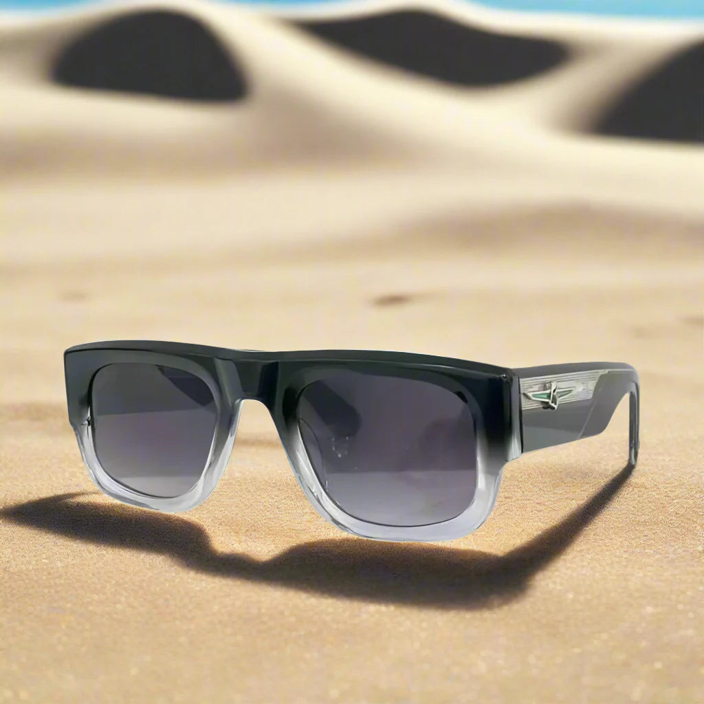 Jacques Marie Mage,THUNDERCLOUD thick solid acetate square Design sunglasses