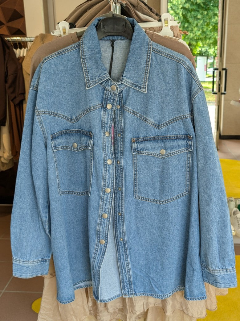 Jeans Hemd Oversized Denim Blau - One Size 3D-1501-1