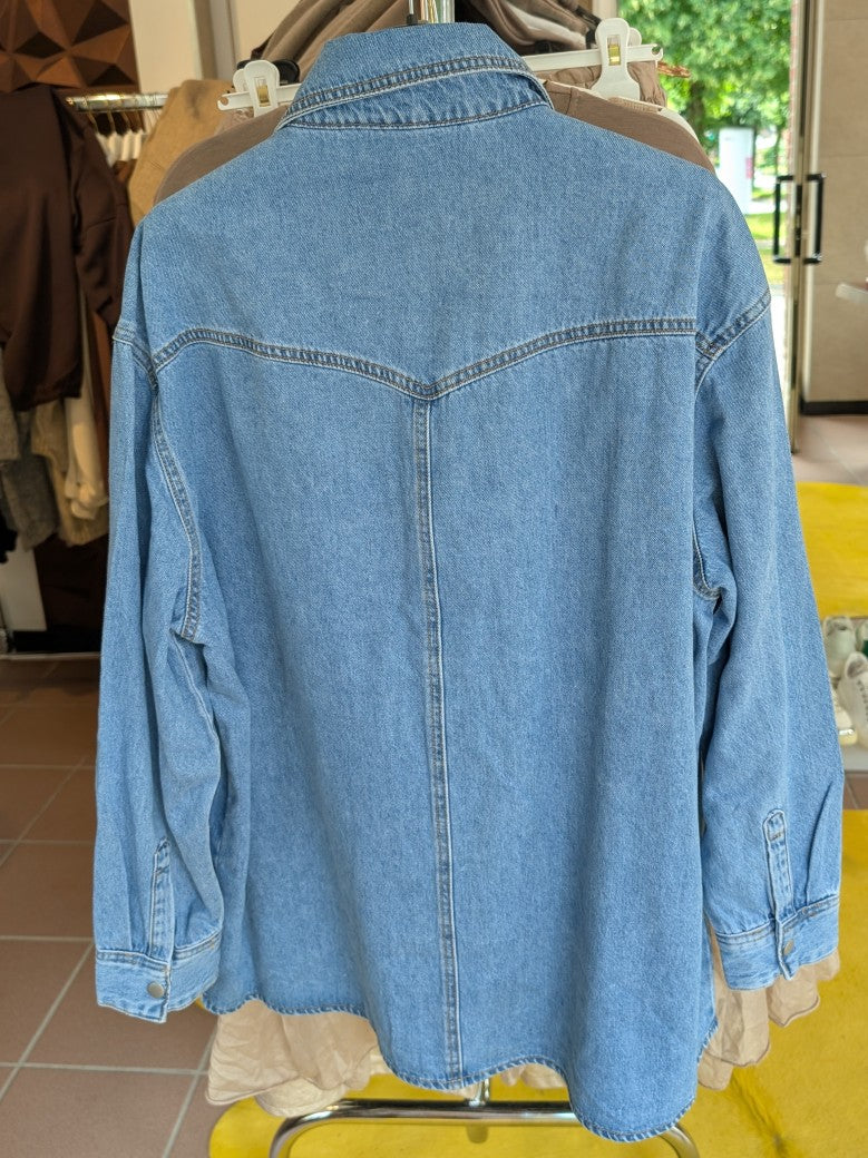 Jeans Hemd Oversized Denim Blau - One Size 3D-1501-1