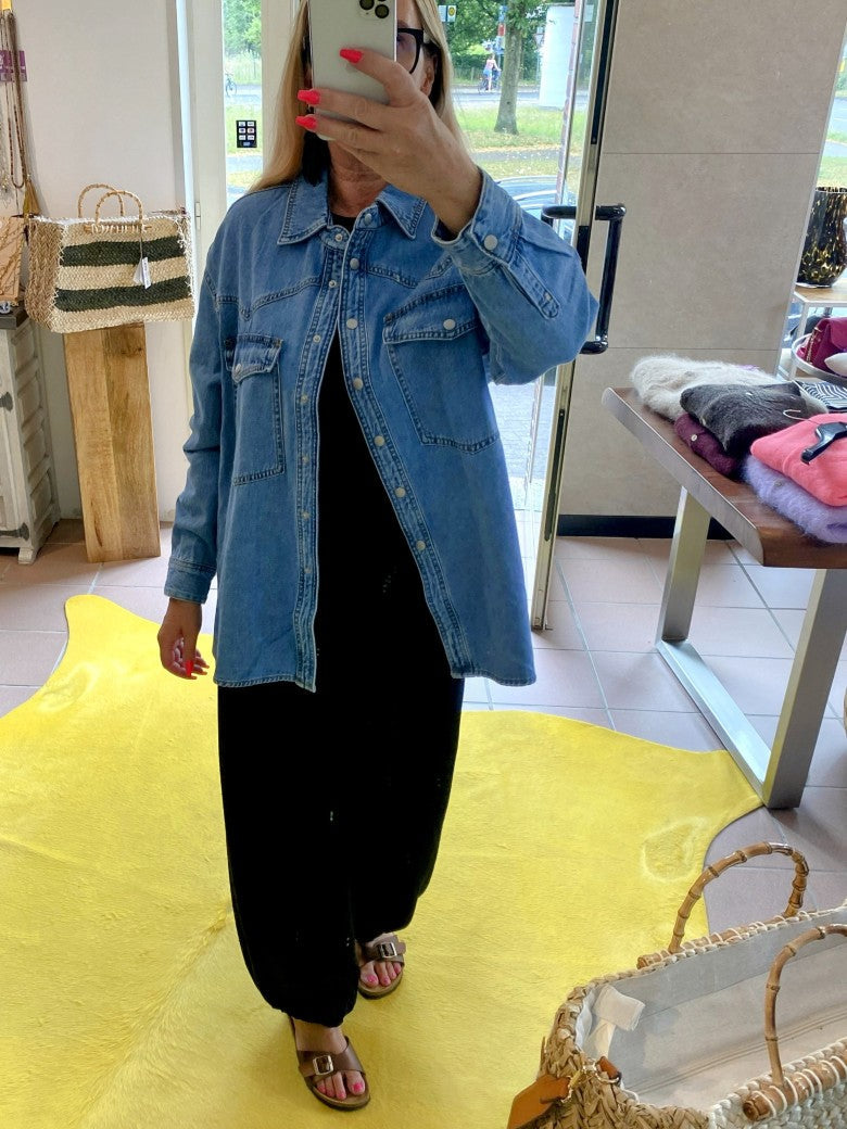 Jeans Hemd Oversized Denim Blau - One Size 3D-1501-1