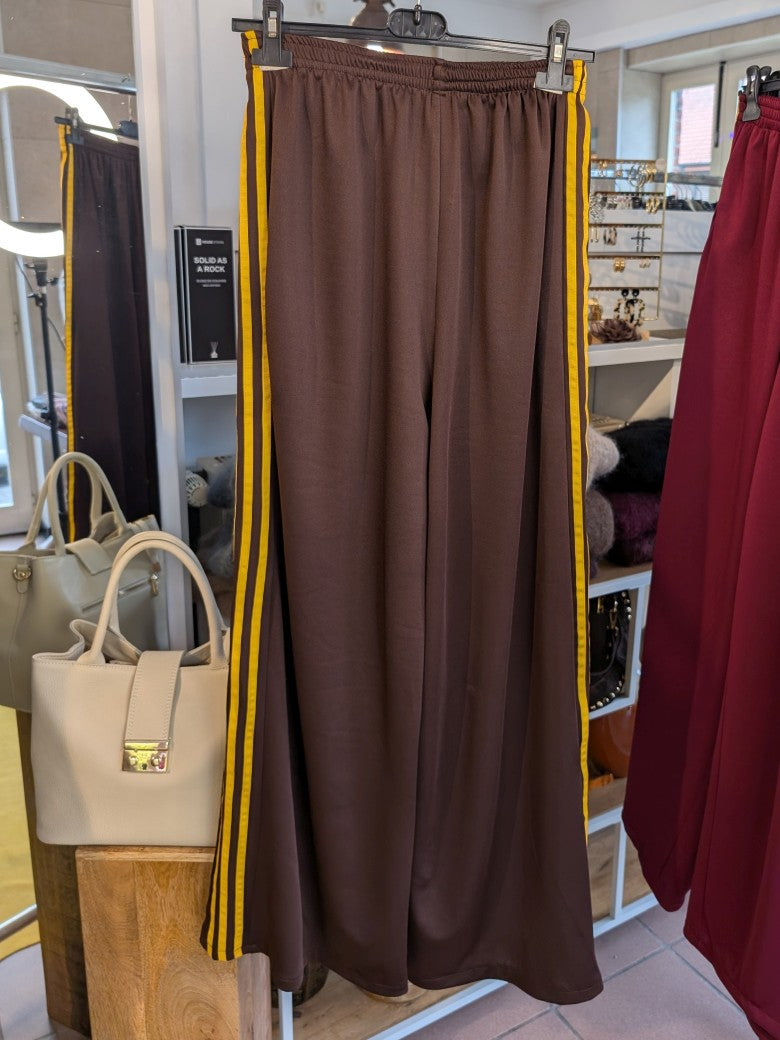 Hose Jogginghose 3 Streifen Coffee Braun Gelb Stripes One Size - von CHANCE OFF 6865