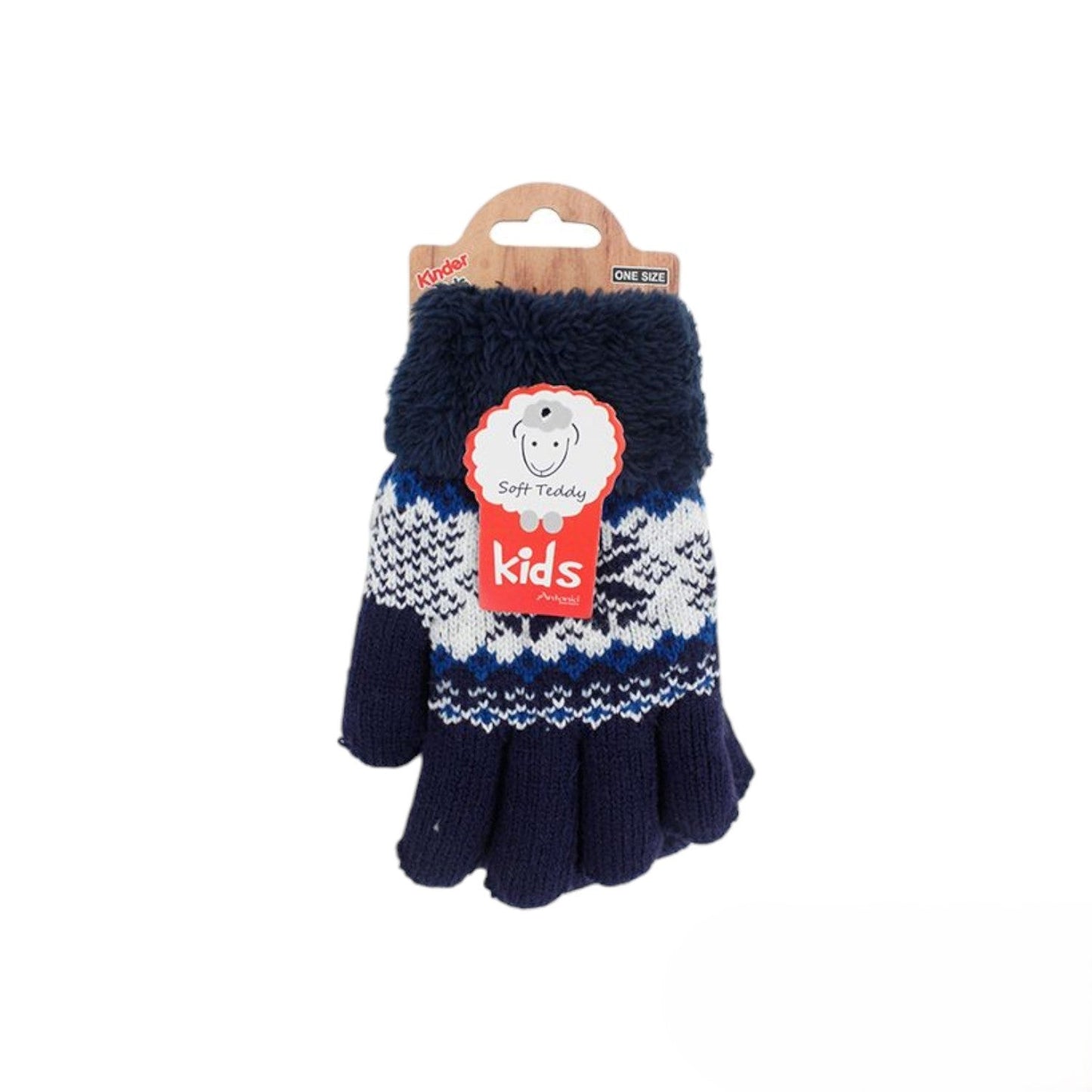Kinder Winter Handschuhe » Fingerhandschuhe Norweger Stern » Strickhandschuhe warm gefütterte » Soft Teddy Kinderhandschuhe