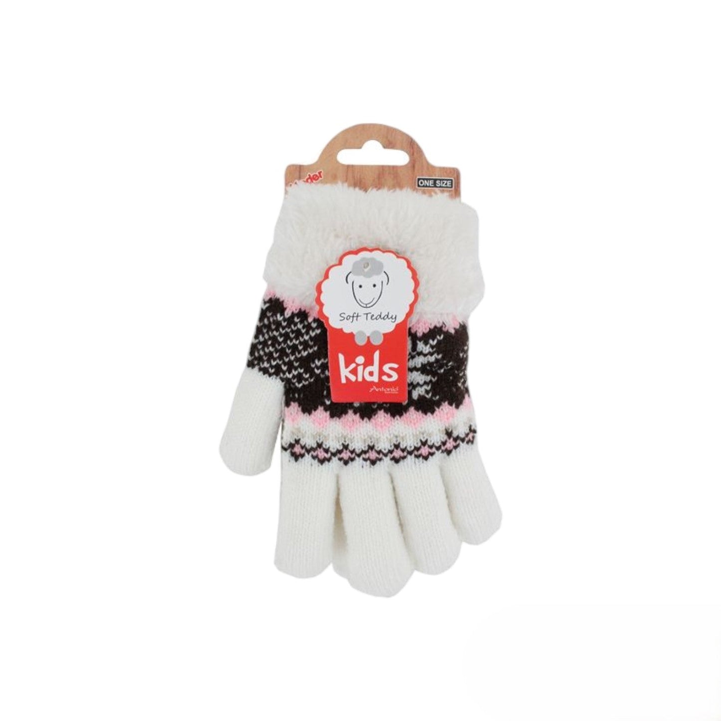 Kinder Winter Handschuhe » Fingerhandschuhe Norweger Stern » Strickhandschuhe warm gefütterte » Soft Teddy Kinderhandschuhe
