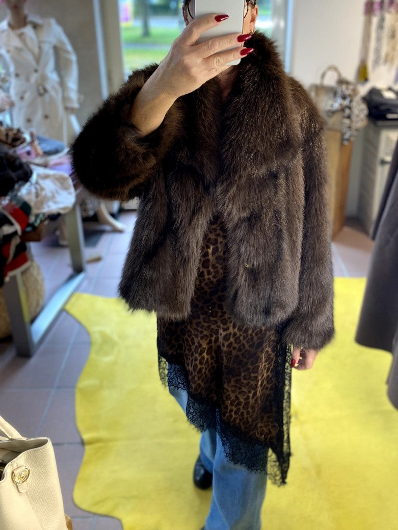 Jacke Hochwertiges Fake Fur Kunstfell Innenfutter Coffee Braun - Tyerre Trendy.ing 66032