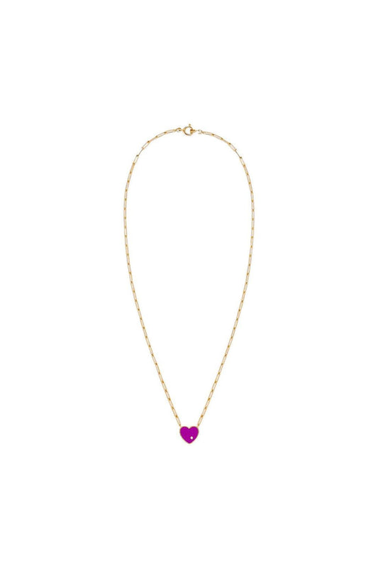 Solitär-Halskette Pm Coeur aus 9 Karat Gold und Diamant